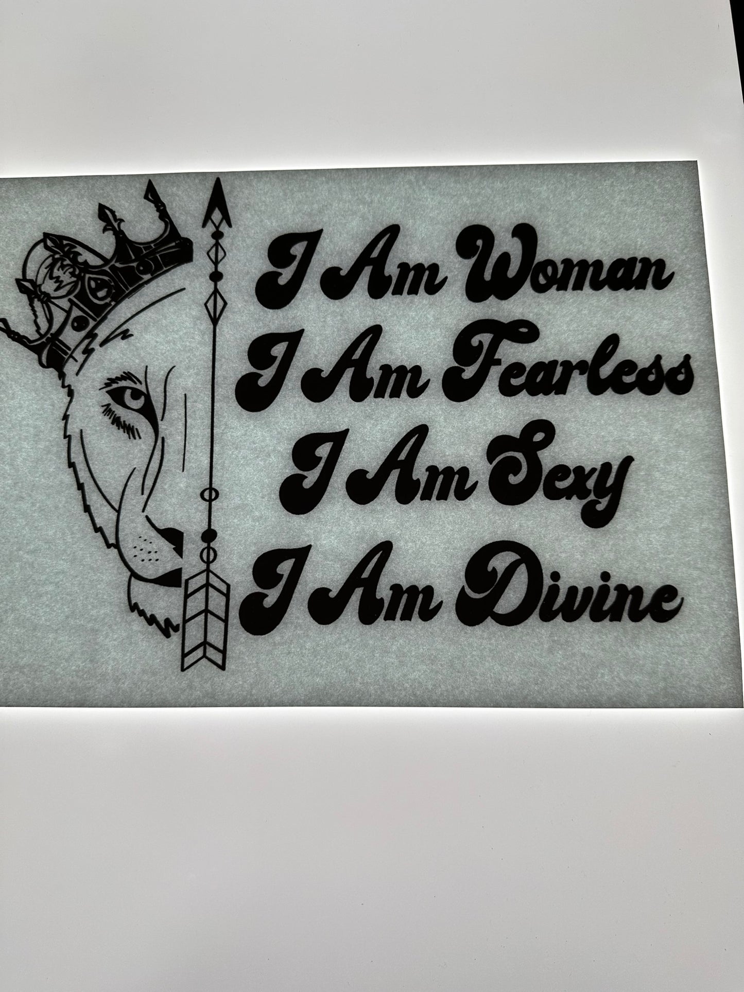 I AM WOMAN TRANSFER (BLACK)