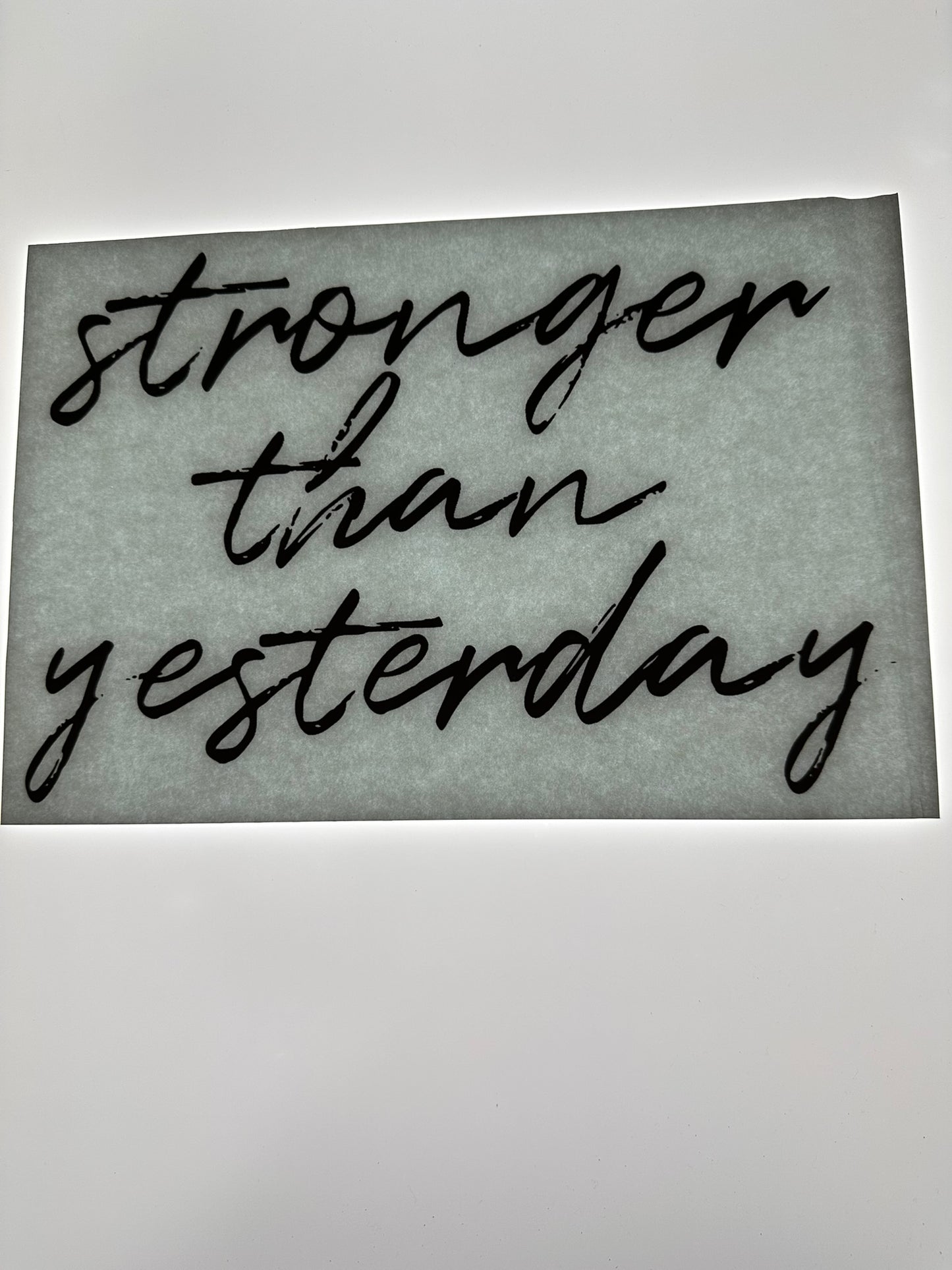 STRONGER THAN YESTERDAY TRANSFER (BLACK)