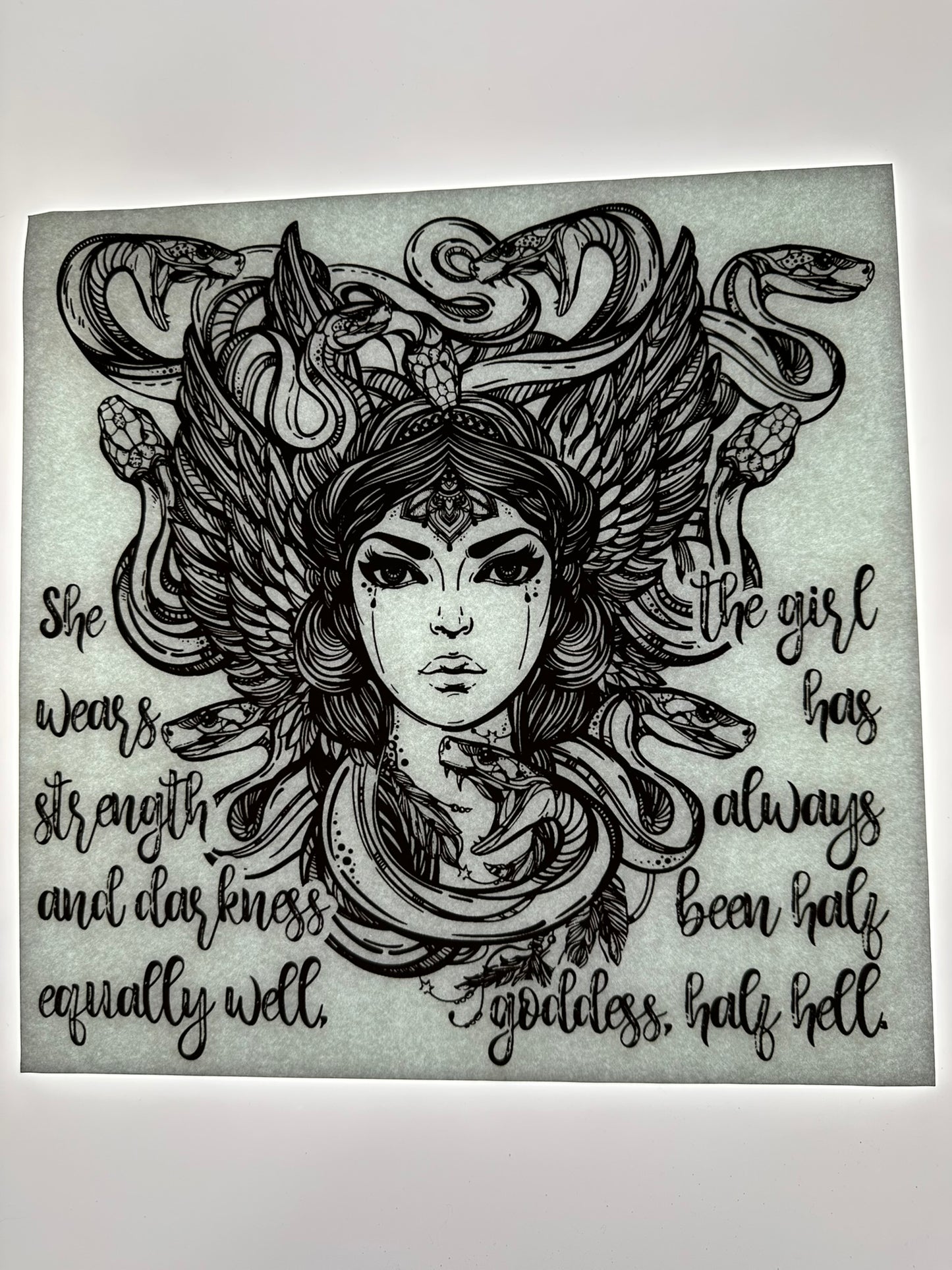 HALF GODDESS HALF HELL TRANSFER (BLACK)