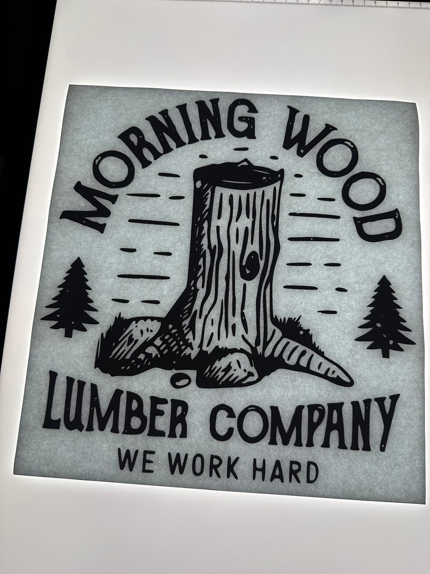 MORNING WOOD LUMBER COMPANY TRANSFER (BLACK)
