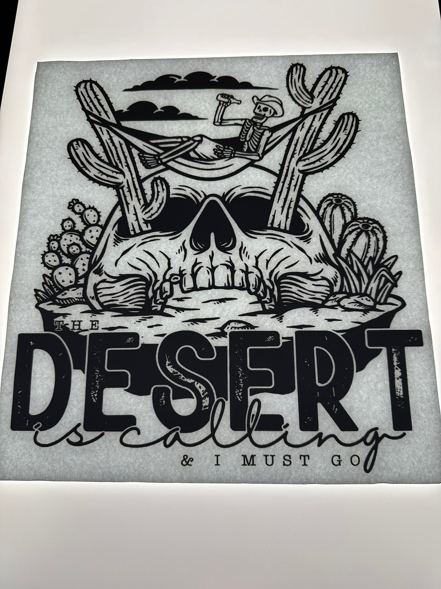 THE DESERT IS CALLING & I MUST GO TRANSFER (BLACK)
