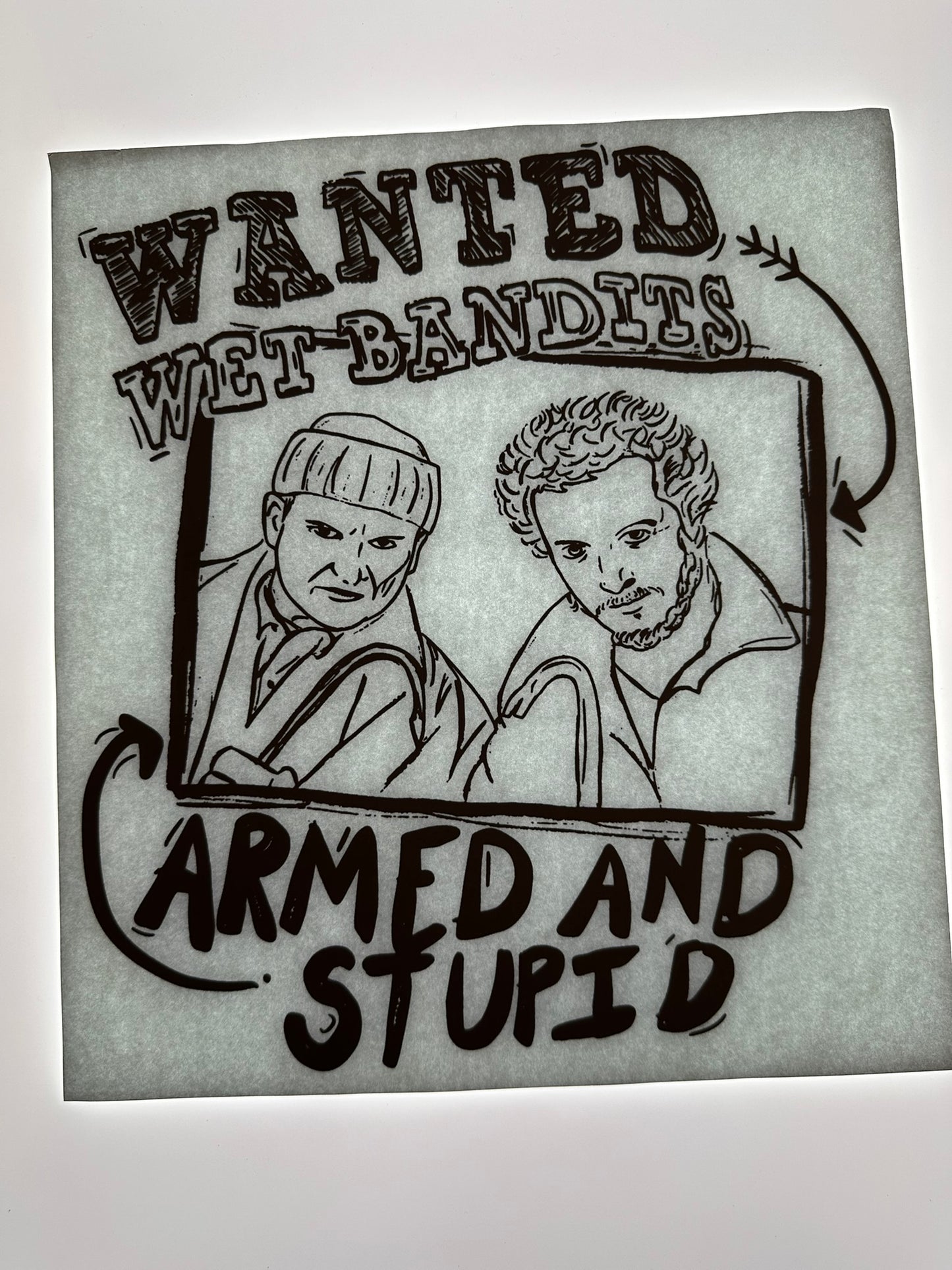 WANTED WET BANDITS TRANSFER (BLACK)