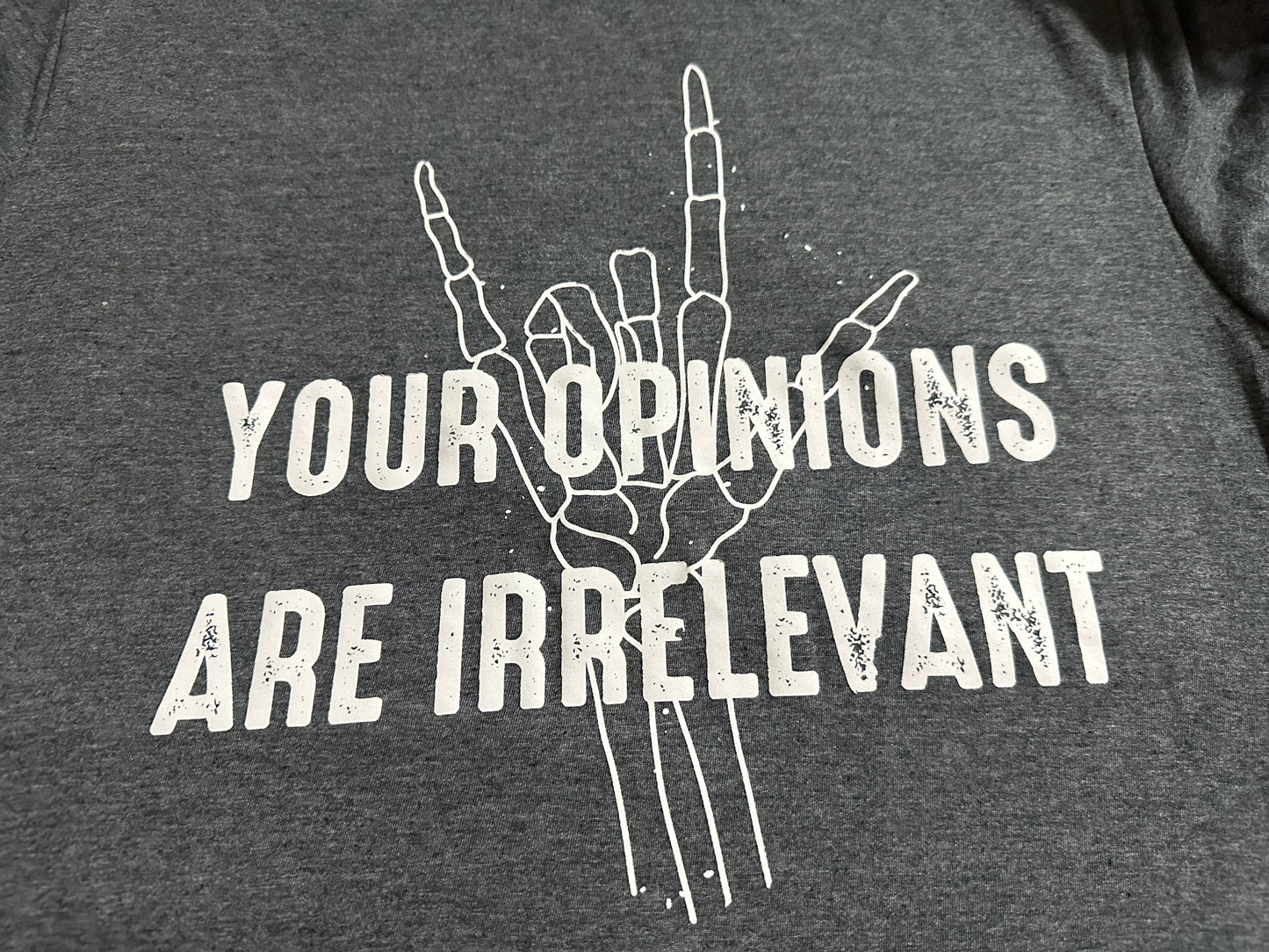 YOUR OPINIONS ARE IRRELEVANT SCREENPRINT TRANSFER