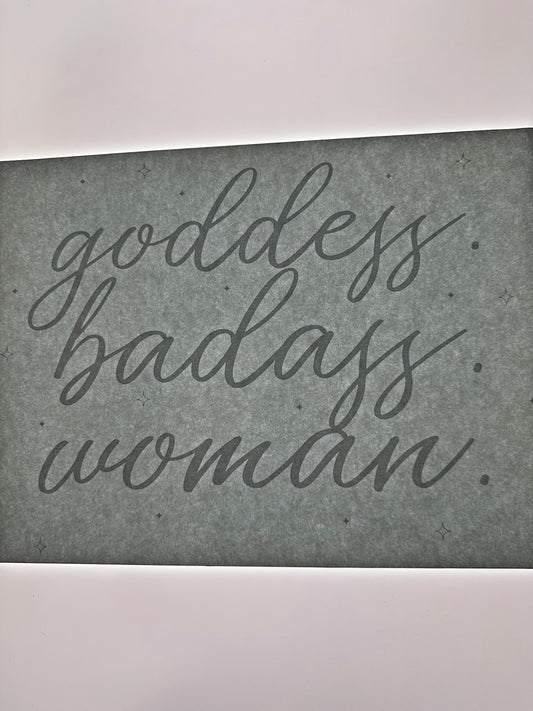 GODDESS BADASS WOMAN TRANSFER (WHITE)