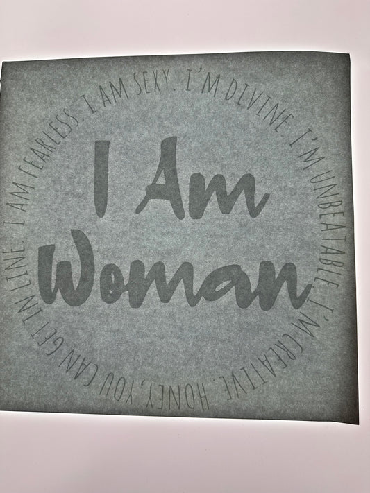 I AM WOMAN TRANSFER (WHITE)