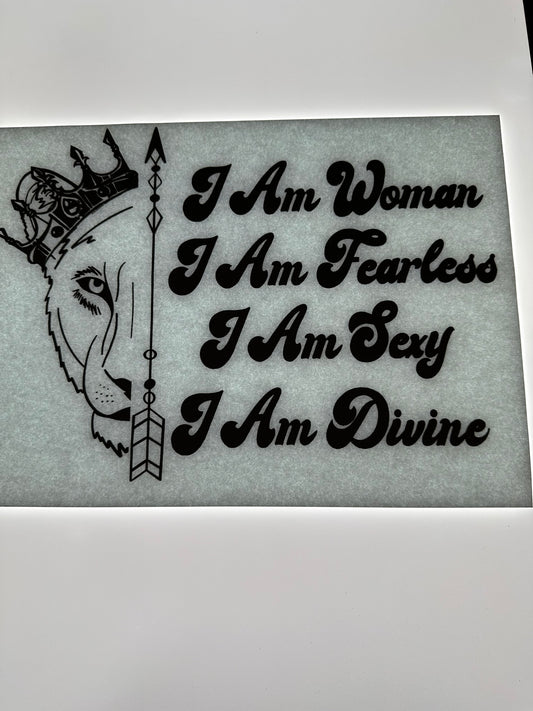 I AM WOMAN TRANSFER (BLACK)