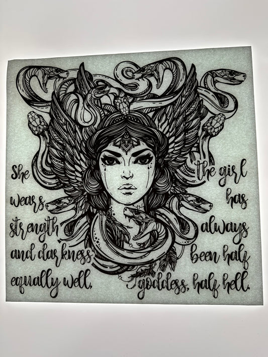 HALF GODDESS HALF HELL TRANSFER (BLACK)