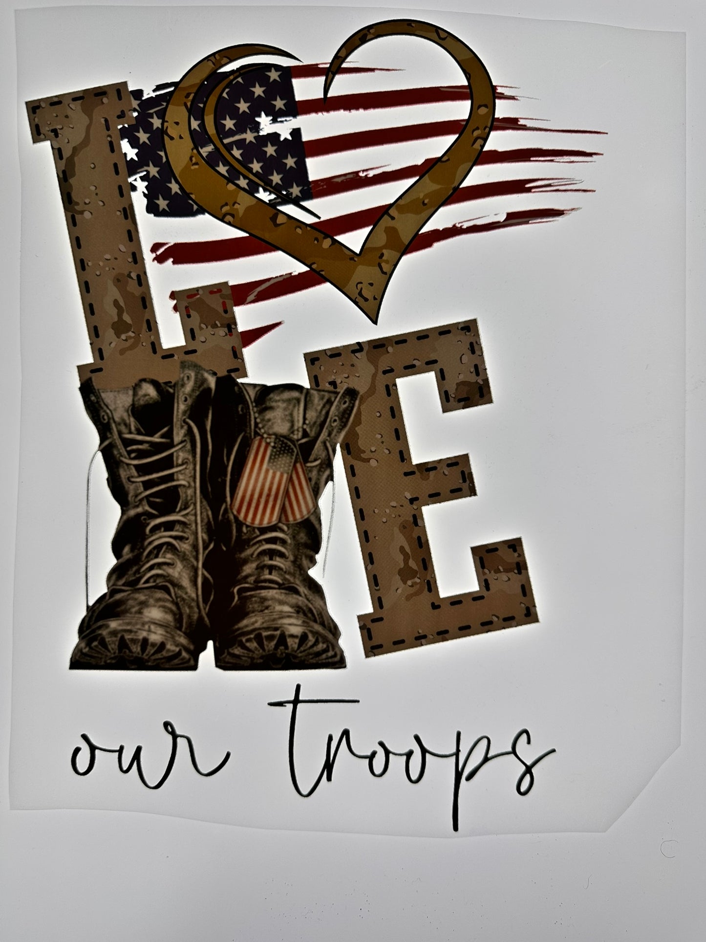 LOVE OUR TROOPS TRANSFER (MULTICOLORED)