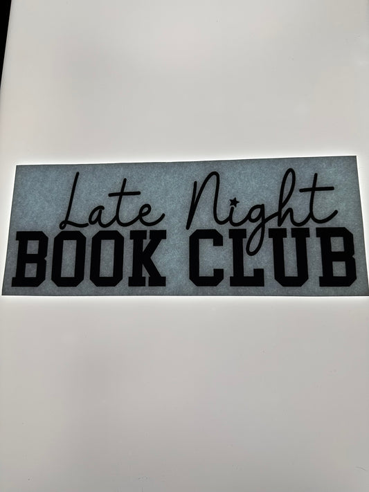 LATE NIGHT BOOK CLUB TRANSFER (BLACK)