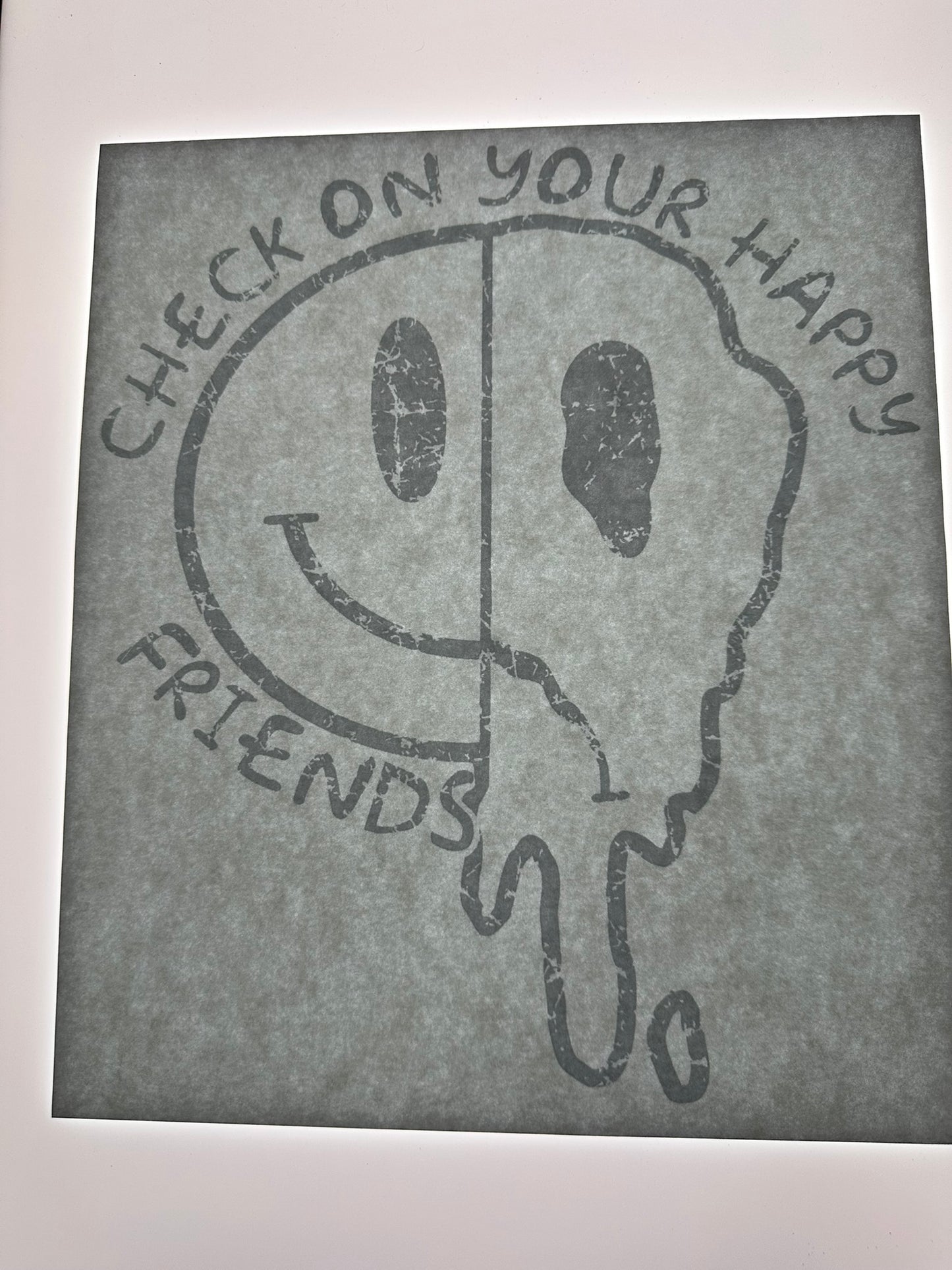 CHECK ON YOUR HAPPY FRIENDS TRANSFER (WHITE)