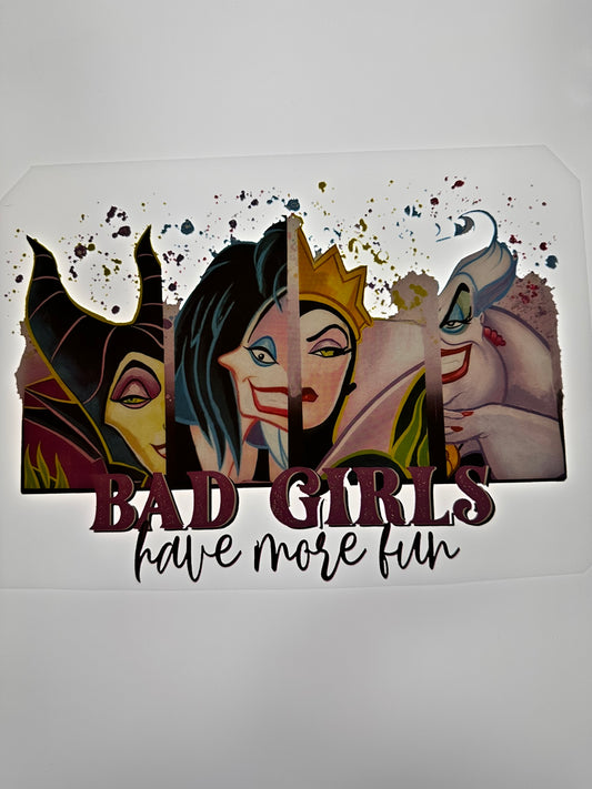 BAD GIRLS HAVE MORE FUN TRANSFER (MULTICOLORED)