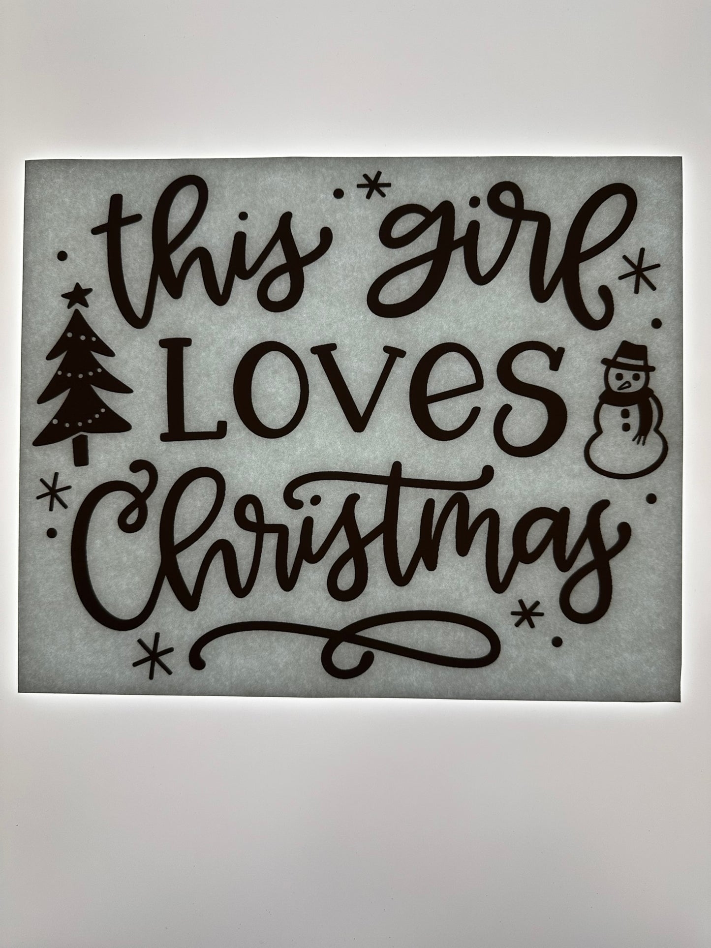THIS GIRL LOVES CHRISTMAS TRANSFER (BLACK)