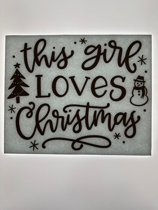 THIS GIRL LOVES CHRISTMAS TRANSFER (BLACK)