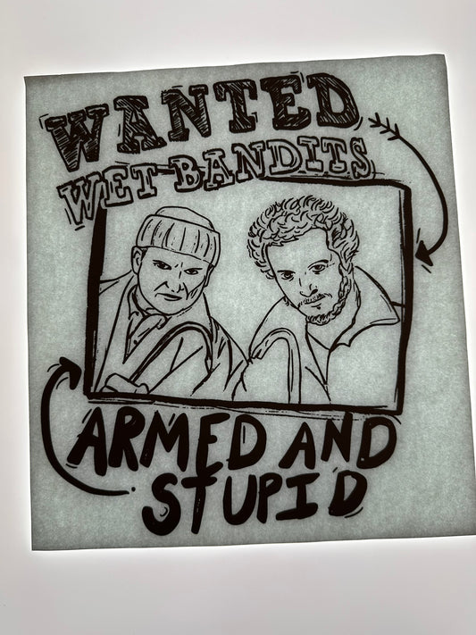 WANTED WET BANDITS TRANSFER (BLACK)