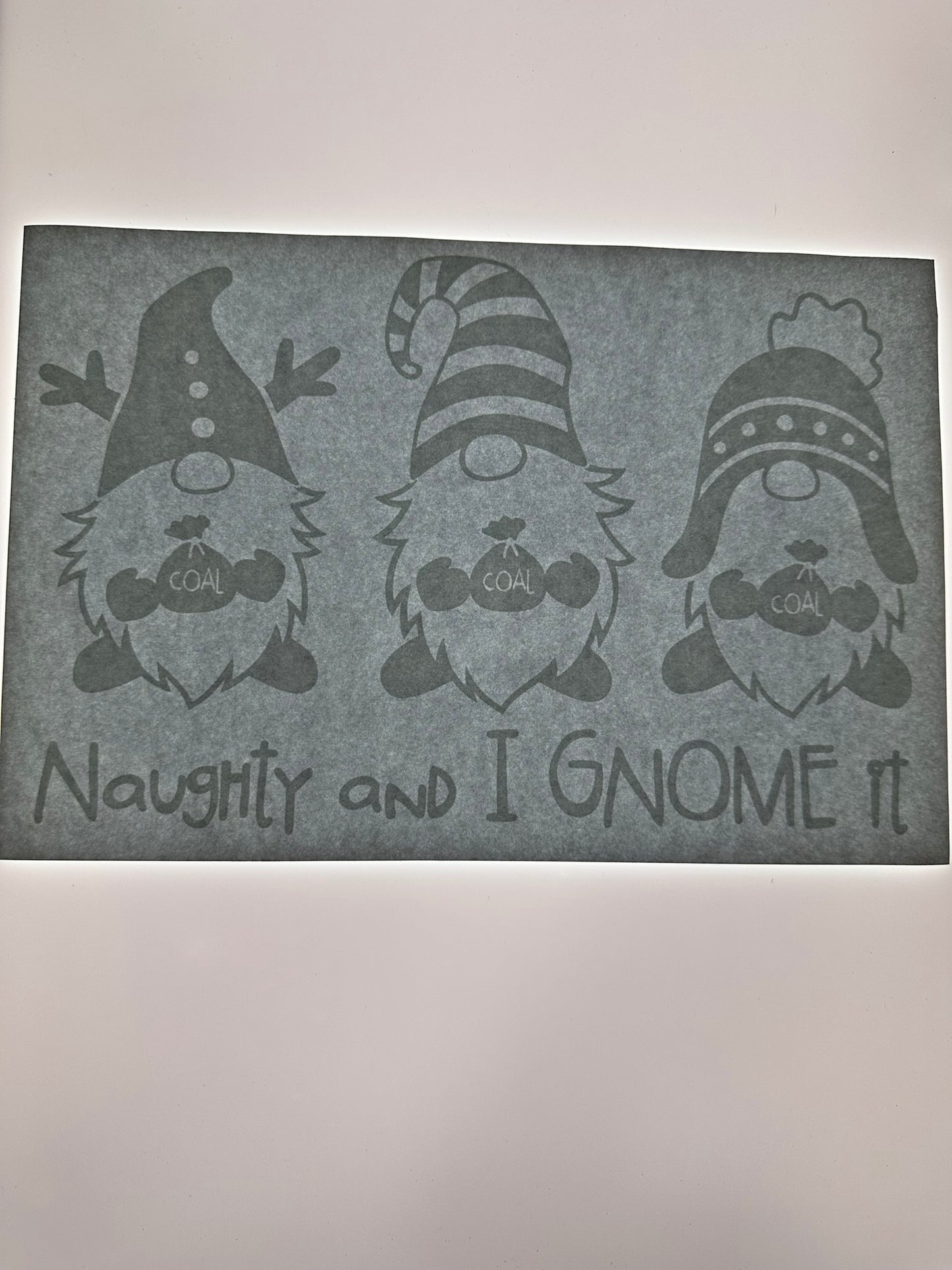 NAUGHTY AND I GNOME IT TRANSFER (WHITE)