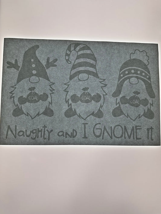NAUGHTY AND I GNOME IT TRANSFER (WHITE)